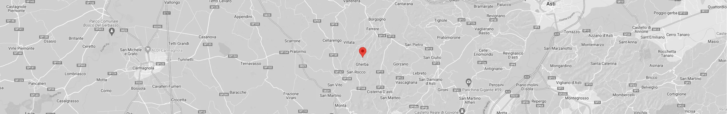 mappa geografica che localizza l'azienda vinicola Bricco Visconti che si trova in 'strada San Defendente 105 - 14012 Ferrere (AT)'